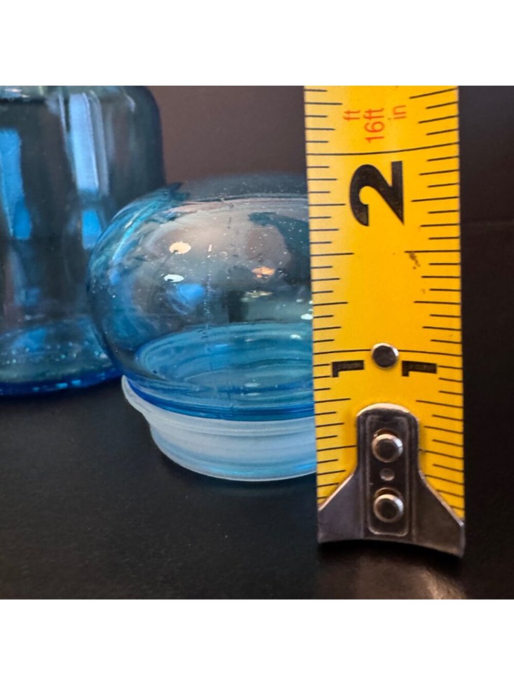 VTG Blue Glass Apothecary Jar Dome Lid Made In Belgium Decorative Storage Contai - Picture 7 of 12